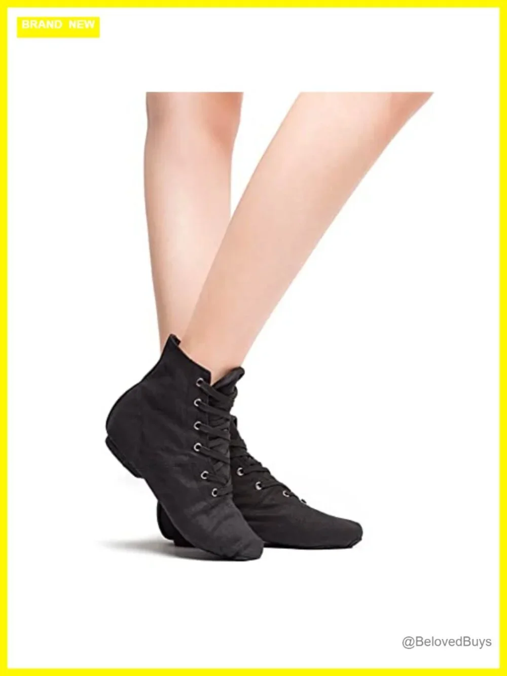 Womens Jazz Dance Boots Lace Up High Top Character Shoes Split Sole Ankle Boots
